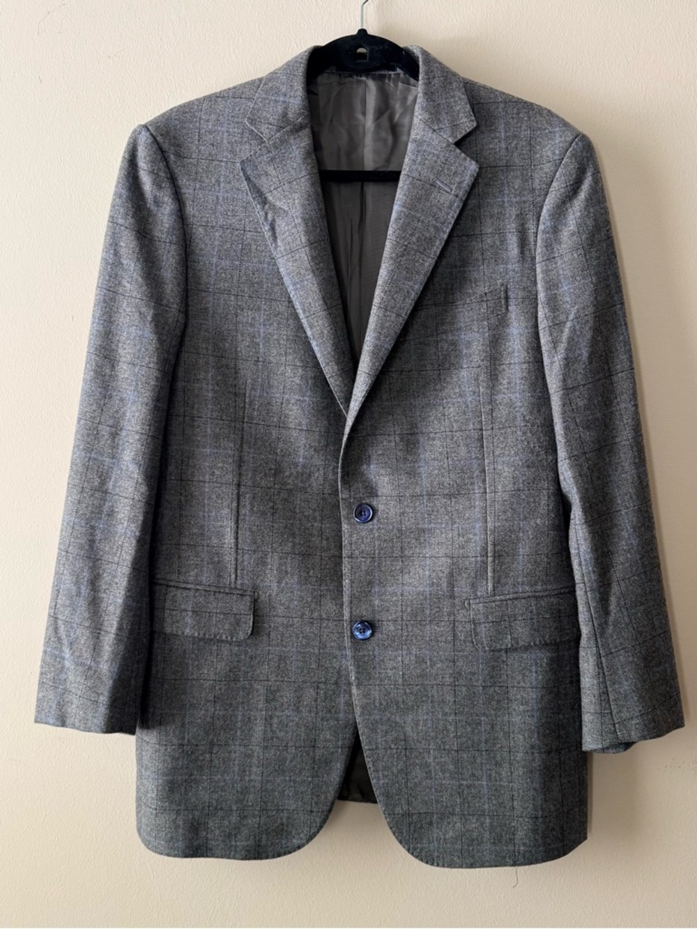 Pal Zileri Gray Wool Blend Blazer with Brown Lining